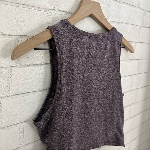 YOGALICIOUS LUX Heathered Maroon Twisted Front Bra Crop Top - Picture 5 of 7